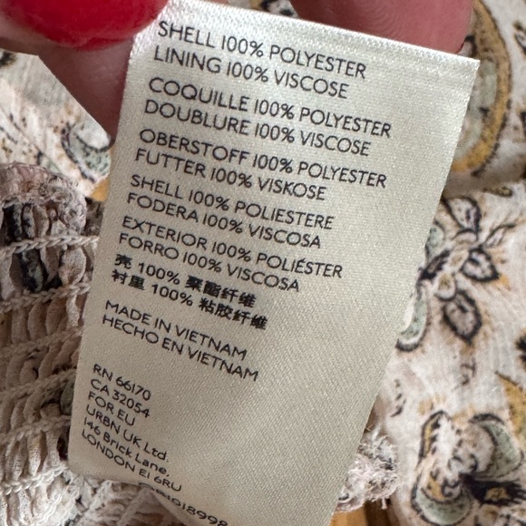 Free people new Beige combo Women's Floral Long Sleeve blouse ret:$98 sz S - Picture 10 of 10